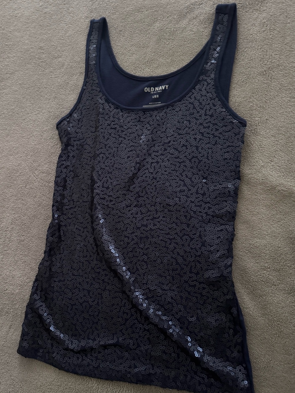 Old Navy Women's Dark Navy Sequin Tank